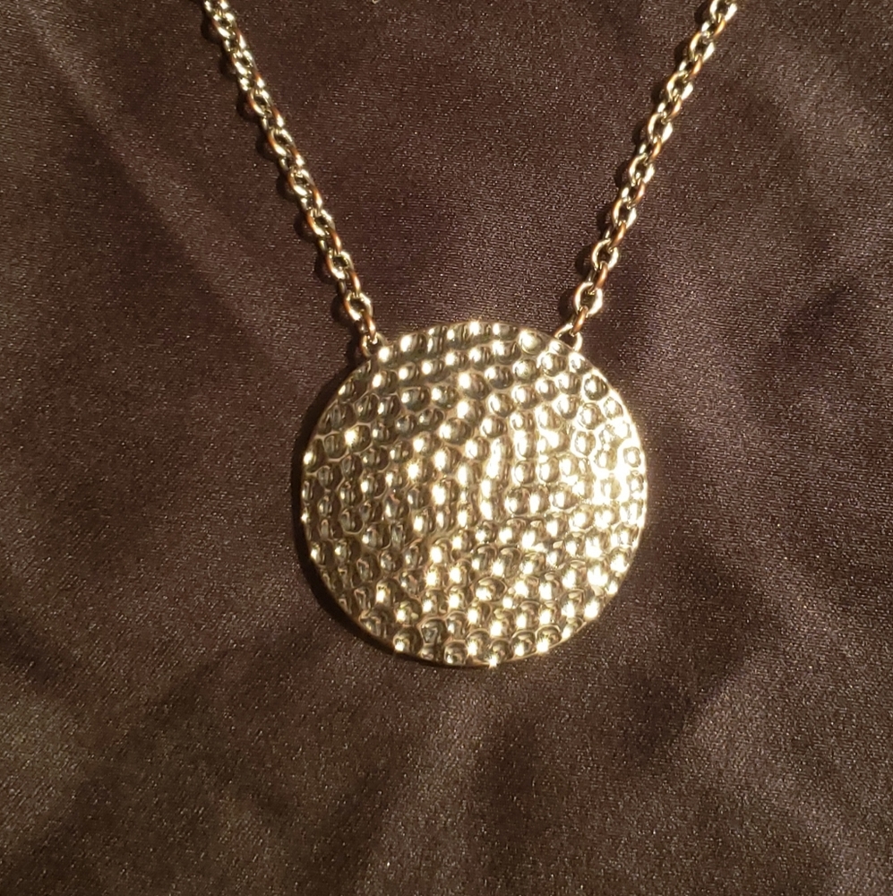 Round silver medallion necklace